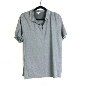 CALVIN KLEIN Mens Gray Polo Shirt 100% Cotton Large